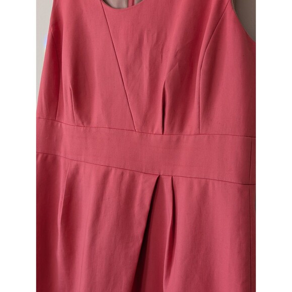 J Crew Womens Coral Pink Sheath Dress Size 12 Sleeveless Lined Zip Back - Picture 3 of 12
